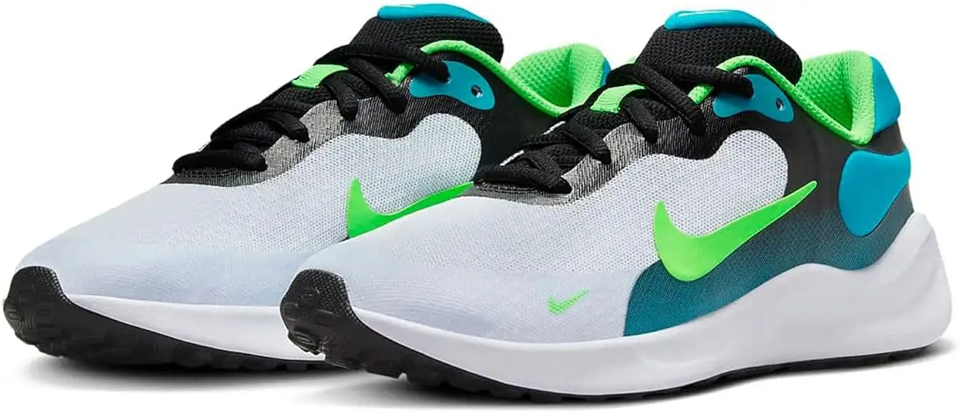 Nike Revolution 7 - FB7689-005 Football Grey / Aquamarine / Green Strike