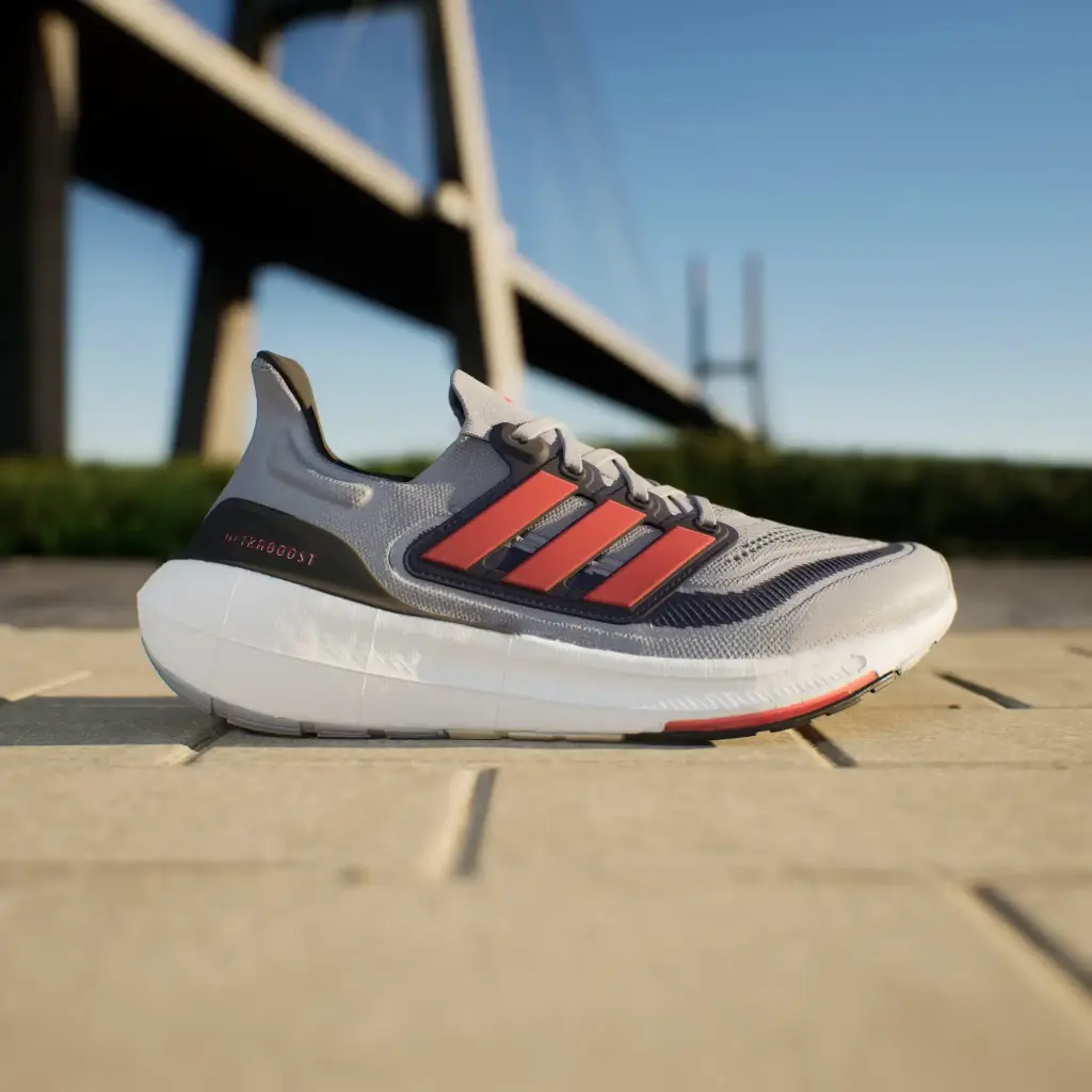 Giày Adidas Ultraboost Light - IE3332 Xám Bạc (Halo Silver / Solar Red / Dark Blue)