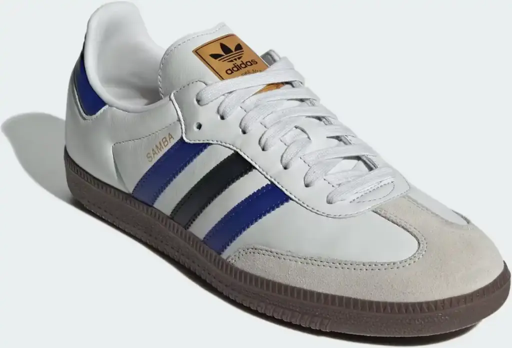 Giày Adidas Samba OG - ID1381 Crystal White / Active Blue / Matte Gold